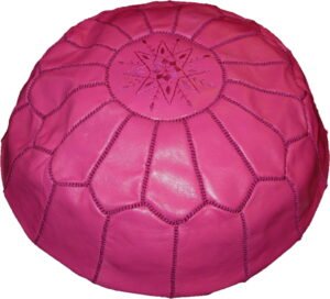 Fuchsia Leather Moroccan Ottoman1 Leather Moroccan Ottoman