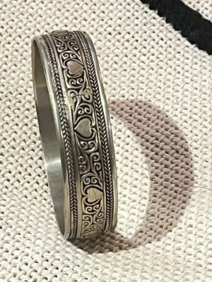 bracelet argent maroain4 Heart silver bangle bracelet