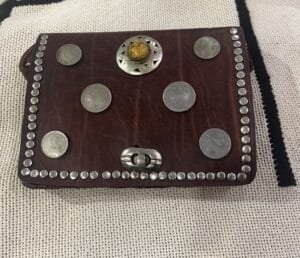 leather bag with old coins leather bag with old coins