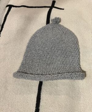 wool beanie bonnet gris laine naturelle