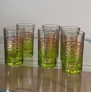 green moroccan tea glasses green moroccan tea glasses