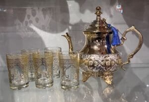 Moroccan teapot and tea glasses Moroccan teapot and tea glasses