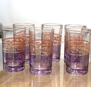mauve moroccan tea glasses mauve moroccan tea glasses
