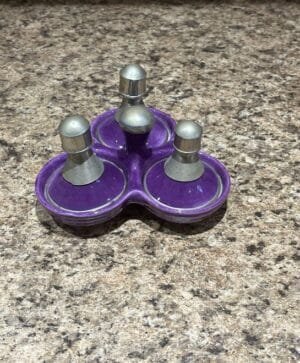 mini-tagine-set-of-3-mauve Vue en face du mini tagine triple mauve en ceramique pour sel, poivre et cumin