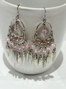 Boucles-oreilles-argent-rose-fuchsia Fuchsia Pink Sterling Silver Earrings