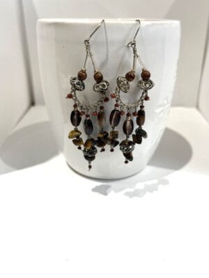 Moroccan-earrings-berber Boucles d'oreilles bohèmes en argent et pierres