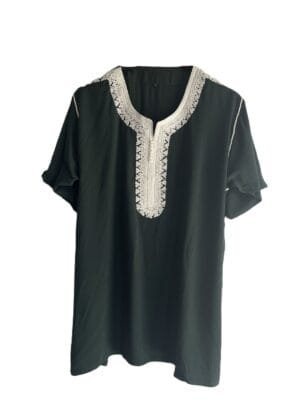 Moroccan-kaftan-tunic-top Tunique verte en coton pour homme