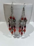 Berber-orange-red-silver-earrings boucles oreilles berberes orange rouge